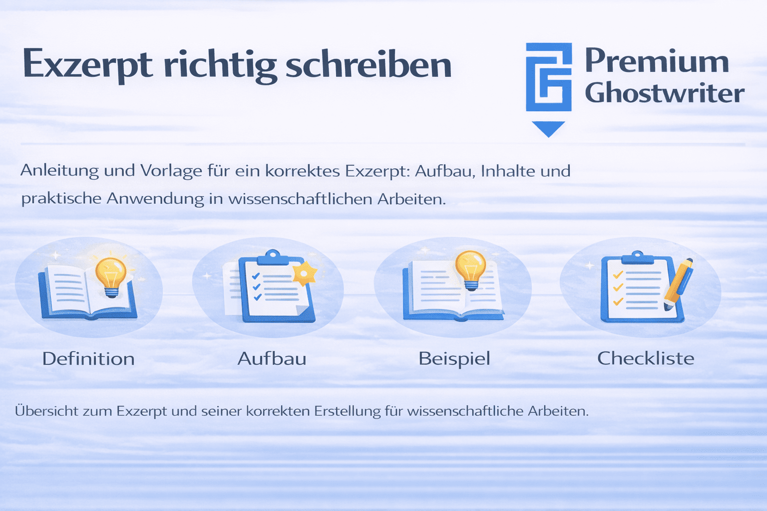 Exzerpt richtig schreiben – Anleitung, Aufbau, Beispiel und Vorlage für wissenschaftliche Arbeiten