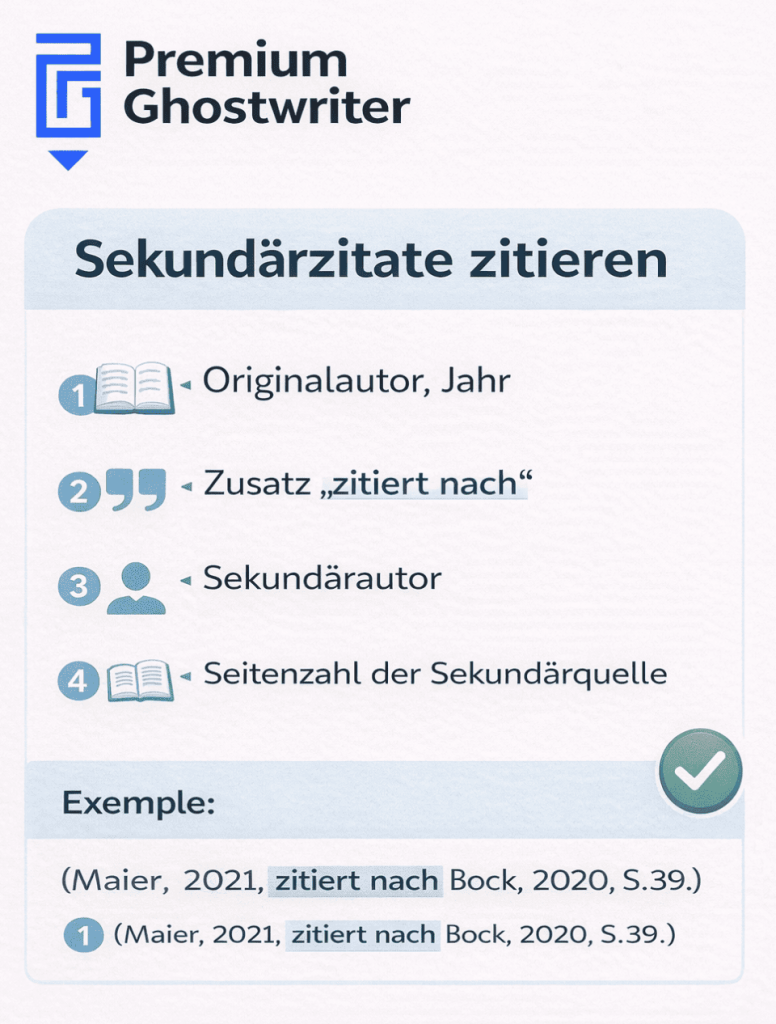 Sekundärzitate zitieren – Übersicht mit Primär- und Sekundärquelle