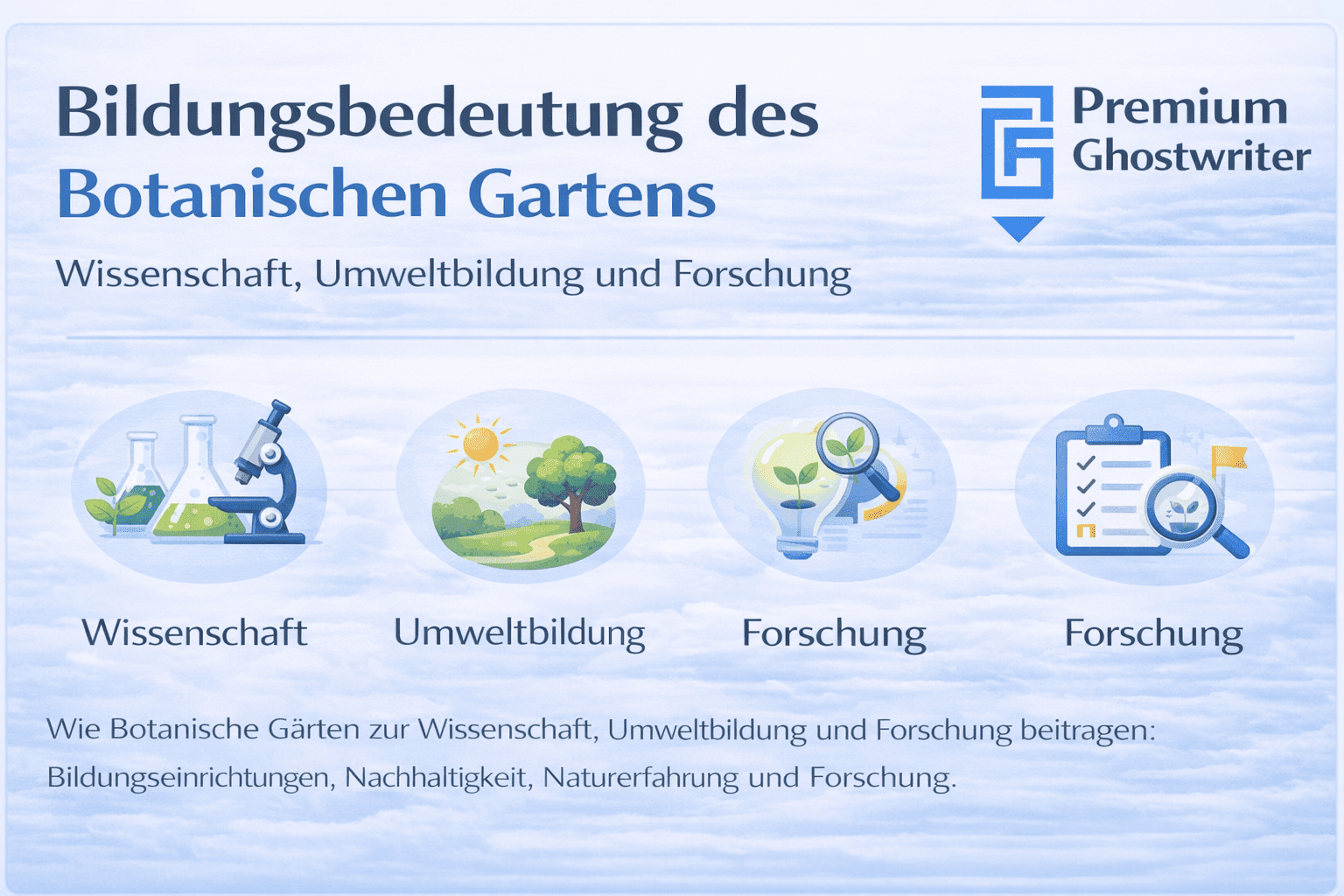 Infografik zur Bildungsbedeutung des Botanischen Gartens.