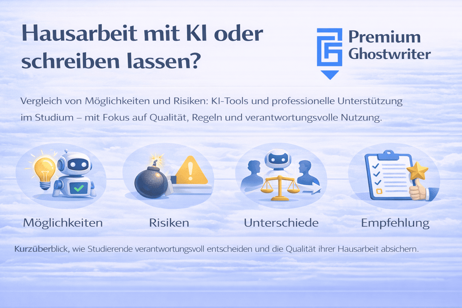 Hausarbeit mit KI schreiben oder schreiben lassen: Möglichkeiten, Risiken, Unterschiede und Empfehlungen im Überblick