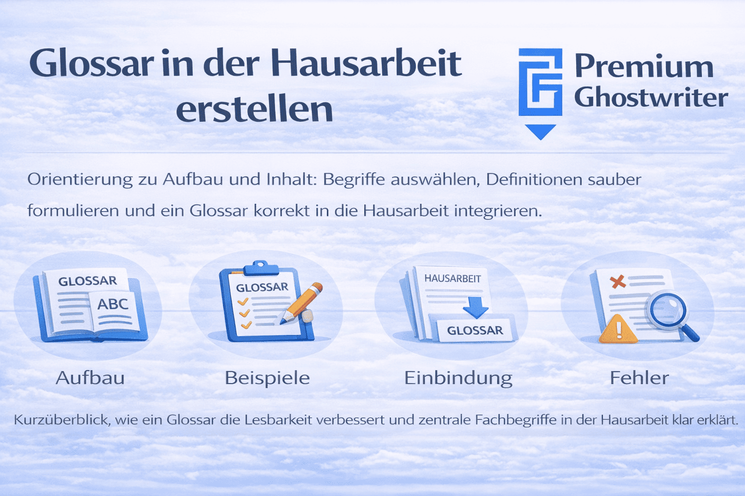 Glossar in der Hausarbeit erstellen: Aufbau, Beispiele, Einbindung und typische Fehler mit praktischen Tipps im Überblick